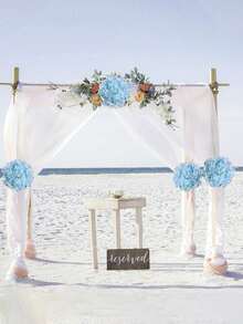 1/3/8PCS Artificial Hydrangea, Fake Hydrangea, Faux Plant, Spring Decoration, High-Quality Artificial Flower For DIY Wedding Bouquets, Parties, Home, Living Room, Kitchen, Garden, Hotel, Office, Study Room, Room Decor, Valentine's Day Gift - Blue - View 3