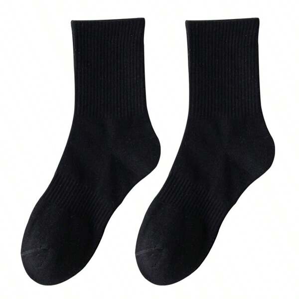 1pc Men's Mid-Calf Socks, Thin Fabric Stretch Anti-Pilling Deodorizing Absorbing Sweat High-Grade Sports Socks, Spring/Summer