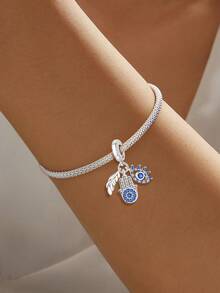 1 件时尚拥抱树懒珠饰适合女士手链手镯 DIY 珠宝制作和日常服装搭配珠宝装饰适合女孩 - 銀色 - 查看 4