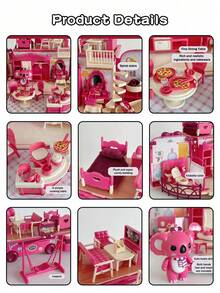 (Random Rabbit Outfit Design) Portable Camping Car RV Toy Set, Children's Toy Car Bus, Mini Rabbit House Family Toy, Birthday/Holiday Gift For Boys And Girls