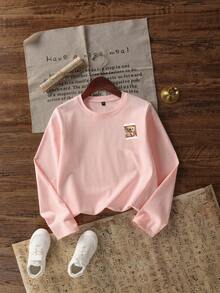 Tween Girls' "Cappuccino Ballerina" Graphic Print Long Sleeve T-Shirt, Autumn/Winter Top - Pink - View 5