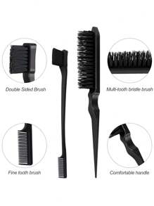Conjunto De 3 Piezas De Herramientas De Peluquería Para Peinados, Que Incluye Cepillo Cardador, 3 Peines De Colores Para Teñir El Cabello, Cepillo De Cejas, Peine De Cola, Cepillo De Modelado Para Pelucas Y Conjunto De Herramientas Para Estilo De Cabello