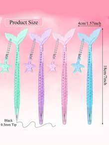 1 支美人鱼尾巴闪光笔，创意学生文具，液体流沙吊坠笔，节日礼物，学校用品，返校