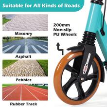 Kick Scooter For , 200mm Big Wheels Scooter For Adults With Disc Brakes, Adult Scooter With Carry Strap And Double Shock Absorption, Foldable Scooters For Teenagers15 - Lake Blue - View 4