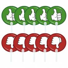10 peças de remos de dupla face com polegar para cima/baixo - Placas de feedback para ensino em sala de aula para crianças e professores, jogos em sala de aula, recompensas para ensino, interação de atividades e ferramentas de recompensa
