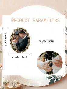 1/5件个性化胸针纪念石吊坠照片纪念领带夹，适合新婚新娘和新郎，胸针，仿古银或铜婚礼圣诞礼物，金属材质，质感十足，时尚独特，个性美观，复古优雅，奢华温馨 - 彩色 - 查看 12