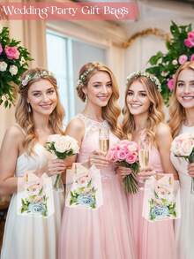 1/3/10 件粉色礼品袋，带心形手柄，可重复使用的透明塑料礼品包装袋，新娘派对，透明礼品袋，心形，周年纪念，情人节，母亲节礼物手工礼品盒糖果巧克力袋装饰（不包括丝带） - 彩色 - 查看 4