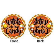 1PC 2D Flat Hanging Decoration Of Candy On The Witch Road - Old Time Halloween Theme, Candy Corn With A Smile, Witch Hat And Autumn Leaves - Perfect For Family, Living Room, Bathroom, Bedroom, Garage, Bar, Cafe - Ideal For Holiday Decoration, Halloween Decoration - Acrylic-round - View 9