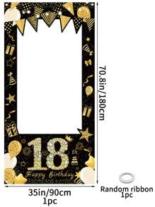 2 pezzi Cornice fotografica di lusso nera e dorata per compleanno, con opzioni di età (18/30/40/50/60), decorazione scintillante per festa, sfondo popolare su , disponibile in dimensioni piccole e grandi, accessori e forniture per foto di feste di compleanno per adulti