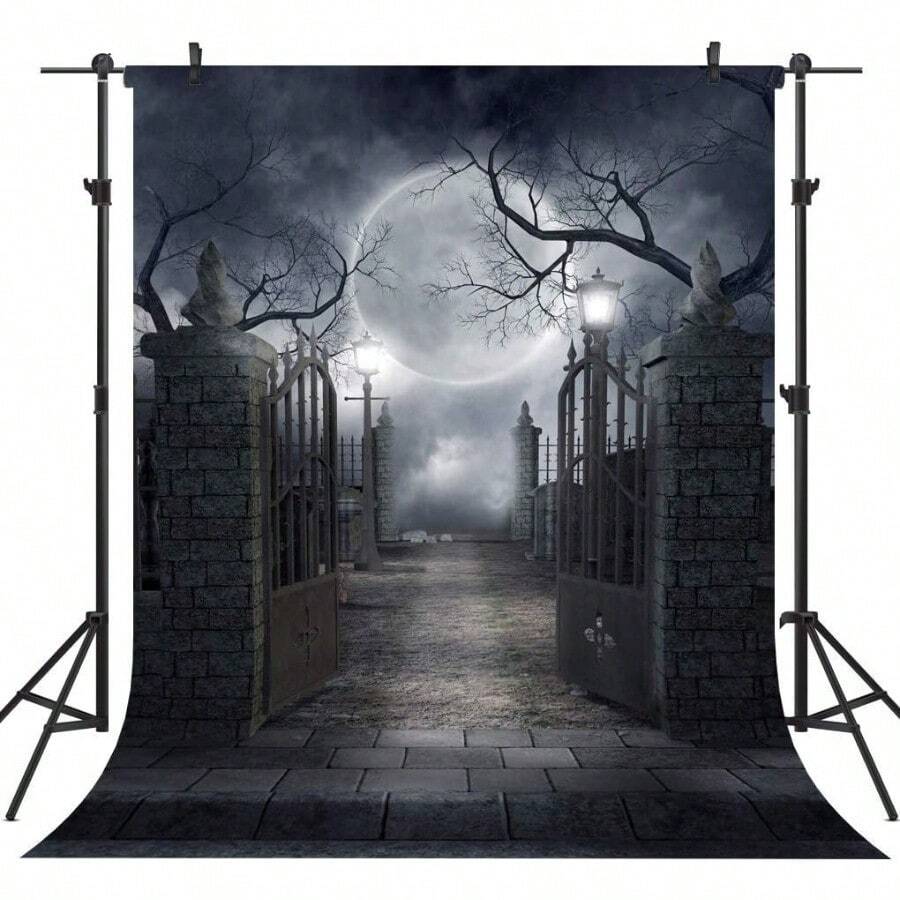 CZ CHAIYA Halloween Backdrop Background Nightmare Before Christmas Backdrop For Photography Zombie Themed Photo Booth Party Decorations 5x7ft 1439 - Black - View 1
