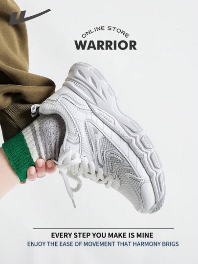 WARRIOR Warrior Comfortable Street Style Chunky Shoes For WomenSpring And SummerLightweightComfortableBreathableRunning ShoesModest StyleCasual Yet SleeksneakersApplicable Throughout The Yearwear-ResistingAll-Day WearTraining Sneakers Little White Shoes
