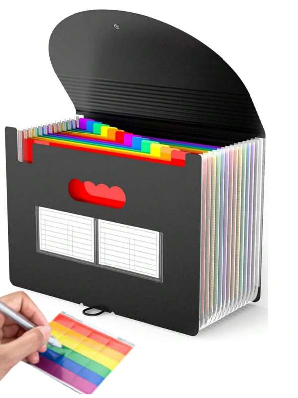 à soufflet pour la rentrée scolaire - Organisateur de documents format A4/Lettre avec 12/24/36 pochettes et étiquettes de couleur - Rangement mensuel des factures et reçus fiscaux pour la classe, la maison, le bureau