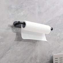 1pc Premium Wall-Mounted Stainless Steel Toilet Roll Holder - Self-Adhesive, Space-Saving Design For Bathroom & Shower - Durable & Easy Installation, Ideal For Holding Toilet Paper And Bathroom Accessories, Bathroom Accessory Holder|Modern Toilet Holder|Durable Construction, Toilet Paper Holder - Multicolor - View 5