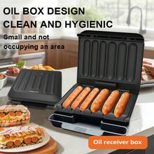 SOKANY 电动热狗机和香肠烤架，配有油滴盘和电缆储存装置，适用于素食香肠、烧烤或热狗，不粘板，易于清洁