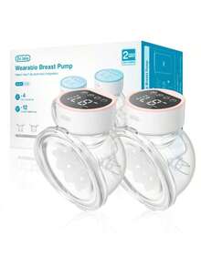 2pcs 180ml Wearable Electric Breast Pump 4 Modes Inverter Mode 12 Settings Per Mode Low Noise Anti-Spill Design - Multicolor - View 3