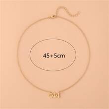 1 Women's Angel Digital Necklace Number 000-999 Gold Stainless Steel Digital Pendant