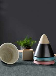 1 Set 100ml Creative Retro Ceramic Espresso Coffee Cup Rough Pottery Tea Cup Japanese Latte Pull Flower Porcelain Cup Household With Base Stoneware Personal New Pottery Mug School Supplies Back To School - Beige - View 9