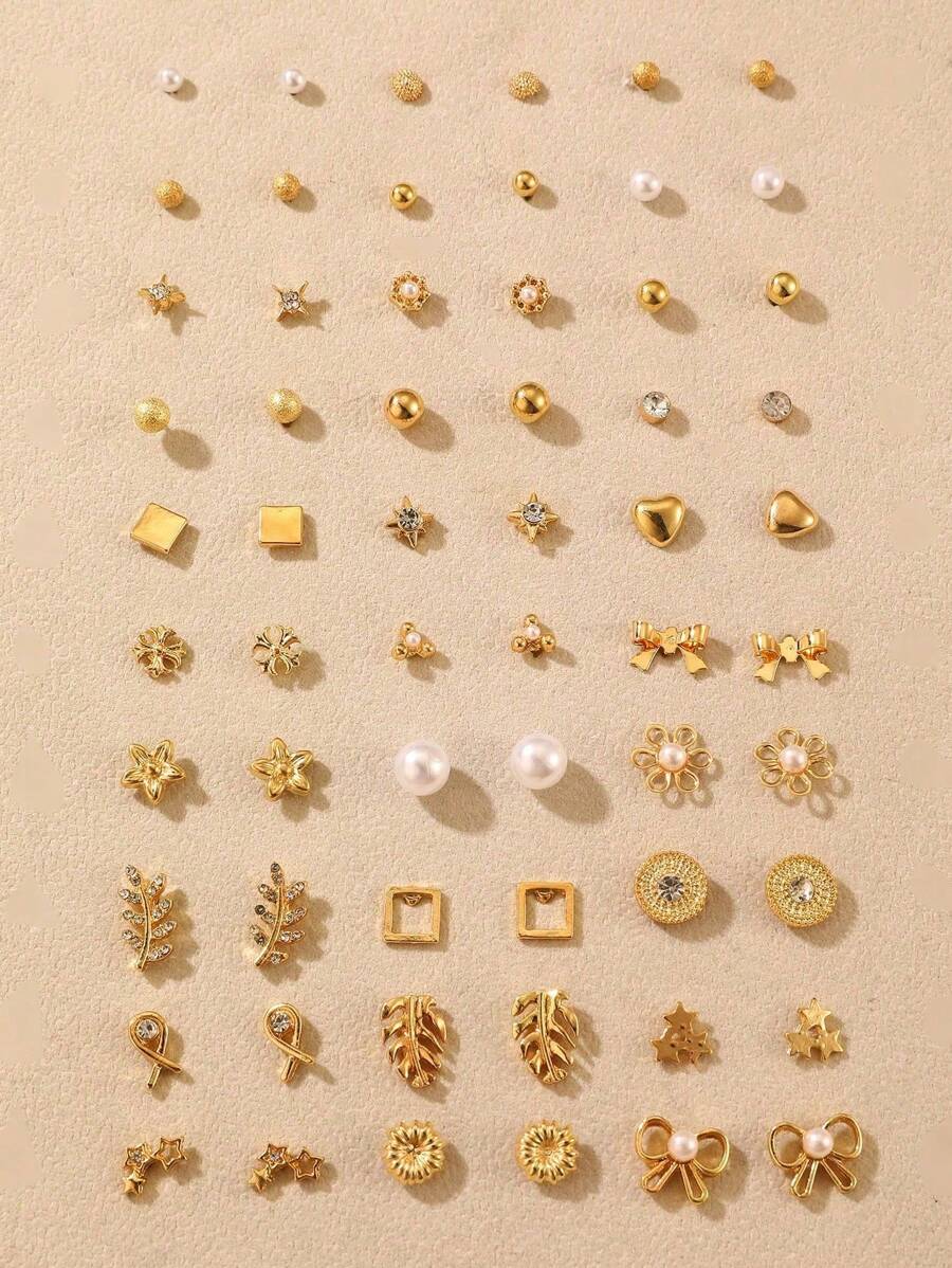 30 对时尚百搭小众新颖的青少年花朵、叶子和多种耳环适合作为礼物送给朋友 - 查看 1