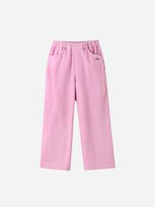 Annil Children's Clothing, Girls' Full-Waisted Single Pants, Jeans, Wide-Leg Pants, Autumn