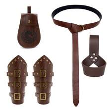 5pcs/Set Retro Renaissance Medieval Knight Viking Costume Set, Including PU Leather Arm Cuffs, Belt, Sword Sheath & Waist Bag, Suitable For Festivals, LARP, Stage Performance, All Year Round Fall, Autumn, Halloween Autumn-Winter Accessories,Suitable For Teens, Youth,Men,Casual, Outdoor, Athletic, Vacation, Graduation Gifts, Birthday, Daily Wear Halloween, Casual, Business, Street, Boho, Western, Outdoor, Gift For Men, Husband, Boyfriend, Father, Dad, Christmas