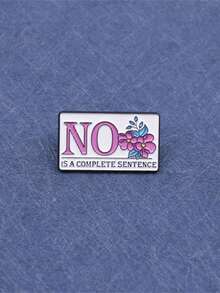 1 件“NO”珐琅翻领别针，创意花朵胸针配饰，男士礼物，领带夹办公室配饰衬衫夹克珠宝圣诞节万圣节衣服别针有趣可爱教师礼物服装配饰包饰