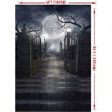 CZ CHAIYA 6x8ft Halloween Backdrop Background Nightmare Before Christmas Backdrop For Photography Zombie Themed Photo Booth Party Decorations CY034 1439 - 黑色 - 查看 4