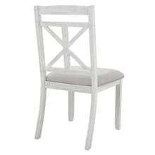 MERAX 5-Piece Retro Functional Dining Table Set Extendable Round Table And 4 Upholstered Chairs For Dining Room And Living Room (Brown+Antique White) - 棕色+古色白 - 查看 11