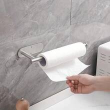 1pc Premium Wall-Mounted Stainless Steel Toilet Roll Holder - Self-Adhesive, Space-Saving Design For Bathroom & Shower - Durable & Easy Installation, Ideal For Holding Toilet Paper And Bathroom Accessories, Bathroom Accessory Holder|Modern Toilet Holder|Durable Construction, Toilet Paper Holder - Multicolor - View 6
