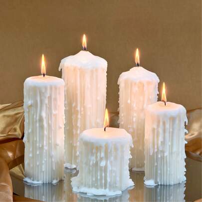 1 支白色滴状蜡烛|手工香薰蜡烛，规格多样，蜡模材料 - 大豆蜡，适用于婚礼季、礼品和家居装饰、复活节、母亲节、生日派对等各种节日聚会，可燃烧 35-45 小时