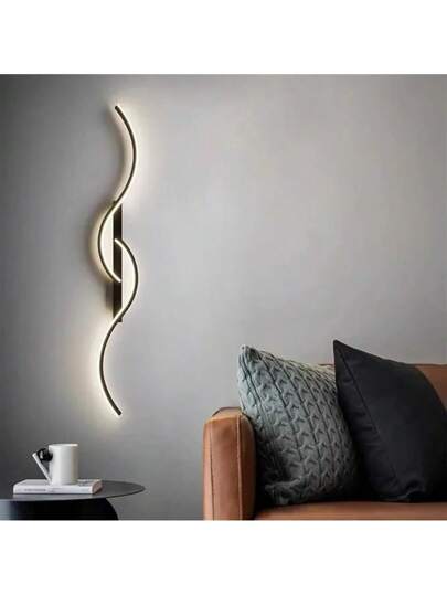 Moderne LED Wand Sconce Warm Verlichting Temperature, Semi Flush Mount Metal Fixture Living Room, Dining Area, Vanity, Industrial Includes Installation Hardware, Removable Clamp, Hard Wire Setup, Polished Finish, 110V 240V Compatibility, Elegante Home Lighting Finish Lamp, Room view 2