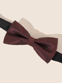 1pc Men Bowknot Groom Wedding Party Suit Shirt Floral Print Bowtie, Korean Style, Layered, British Fashion