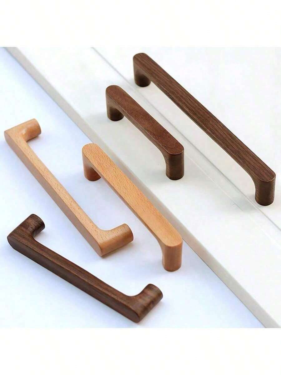 1pc Wooden Drawer Pull Handle, Walnut Dresser Knob, Beech Cabinet Pull, Furniture Handle - Multicolor - View 1