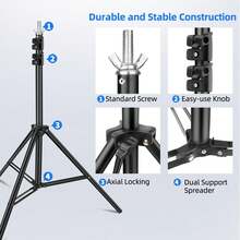 1 Set Adjustable Photography Backdrop Stand Kit, 2 Tripods, 4 Clips, Connectable Crossbars And Carrying Bag, Sizes 2*2/2*3/2.6*3/2.8*3m, Suitable For New Year, Wedding, Party Photography, Projection And Movie Screen Frame, Event Decoration - Black - View 7