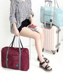 1 Foldable Large-Capacity Travel Organizer Bag, Unise-Friendly Clothing Packaging Bag, Luggage Bag, Women's Waterproof Travel Bag, Luggage Bag, Overnight Bag, Carrying Bag, Handbag, Fitness Bag, Work And School Supplies, School Supplies, Student Return To School Handbag, Handbag, Weekend Bag, Handbag, Vacation Handbag, Outdoor Business Holiday, Hospital Unise-Friendly Relocation And Moving Luggage Bag, Festival Gift Large-Capacity Storage Bag