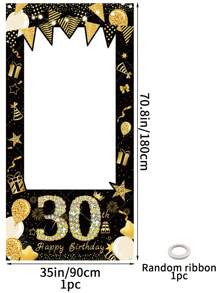 2 pezzi Cornice fotografica di lusso nera e dorata per compleanno, con opzioni di età (18/30/40/50/60), decorazione scintillante per festa, sfondo popolare su , disponibile in dimensioni piccole e grandi, accessori e forniture per foto di feste di compleanno per adulti