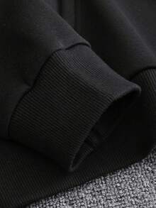 Personalized Text & Photo Customized Men's Hoodie Sweatshirt For Valentine's Day, Autumn/Winter - Upload Your Friend/Family Photo, Selfie, Group Photo, Landscape, Pet Photo, Or Logo - Black - View 6