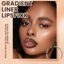 Lip Liner And Gloss Set, Dark Brown Plumping Lip Liner Lip Pencil Moisturizing Lightweight Lip Gloss Lip Combo, High Shine Glossy Lip Tint Lip Stain Makeup Long Lasting Lip Care For Women - 01 nâu nhạt - Xem 2