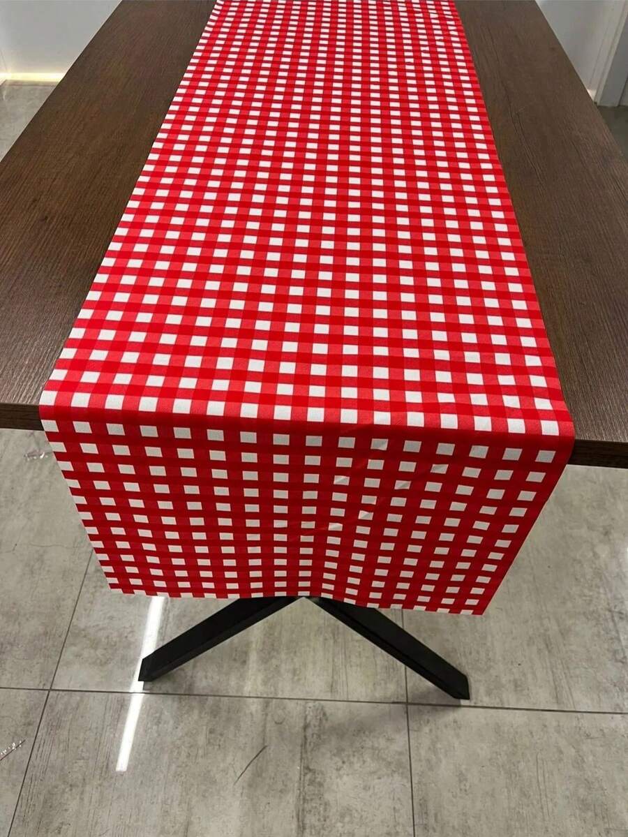 Made In Turkey - Elegant Table Runner 40x140 Cm – Modern Dining Table Decoration - Red and White - View 1