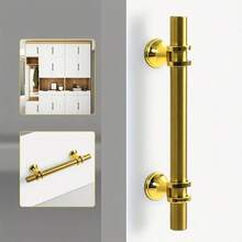 1/20 件优雅金色拱形橱柜把手 - 光滑抛光不锈钢门把手，拉丝表面，适用于厨房和家具，多功能实心抽屉拉手，厨柜五金|光滑手柄设计|拉丝金属，厨柜把手