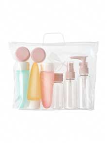 Living And Home 11-Piece Travel Bottle Set - Leakproof Portable Toiletry Kit With Funnel & Labels - Yellow + Pink + Blue - View 1