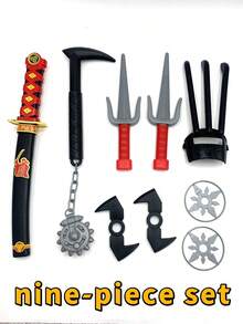 武器套装，塑料武士刀武器，适合万圣节、圣诞节、角色扮演、动漫角色扮演、派对、收藏 - 彩色 - 查看 4
