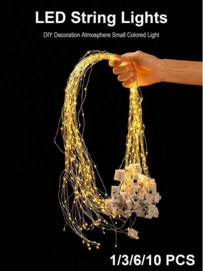 1 包电池供电 LED 仙女灯，3 种速度模式，6.58 英尺/2 米电池供电灯串，防水闪烁灯，适用于户外、婚礼、浪漫氛围、情人节装饰、派对礼品 DIY、新年装饰，3 包、6 包、10 包，3 米/9.84 英尺