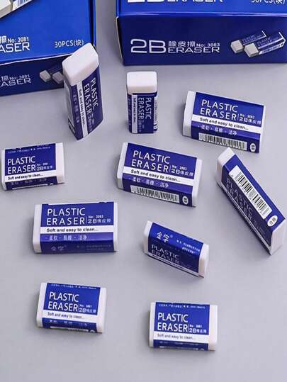 4 st 2B suddgummin, rektangulära suddgummin för skrivning, kontors- och studentmaterial, presenter för skolstart, skolmaterial, studentmaterial