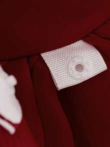 Baby Girls Spaghetti Strap Bow Organza Cute Flower Girl Princess Dress, Suitable For 1st Birthday, Wedding, Party, Does Not Include Headband - Burgundy - View 10