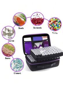 30/60/120 Grids DIY Diamond Painting Beads Storage Box Kit Large Capacity Set With Accessories Mosaic Storage Bag, Diamond Embroidery Mosaic Handicraft Tool Set