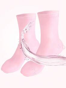 1 Paar Fußmaske mit ätherischen Ölen, aufhellend & feuchtigkeitsspendend für trockene, rissige Füße; Gel Fersen- & Beinwärmer für Fußhydratation - Pink - Übersicht 10