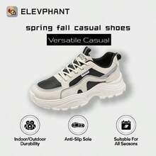 男士新款厚底运动鞋 - 韩版风格，百搭休闲运动鞋，适合春秋季节，热门“韩版厚底运动鞋”“春秋季热门鞋款” - 黑色 - 查看 1