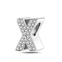 26pcs Silver-Plated English Alphabet Charm Beads, Elegant Fashion Jewelry For Bracelet Necklace, Birthday Gift For Mom, Women, Family