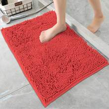 VOGRAC Paula Home - Deep Pile Chenille Bath Mat | Non-Slip, Thick, Extra Soft & Absorbent | 100% Microfiber For Shower & Bath - Coral Pink - View 1