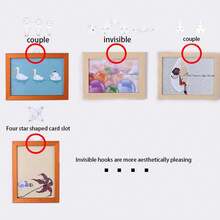 100 Stücke unsichtbare Nagel Wandhaken ohne Spuren, Bilderrahmen Hänger, Fotorahmen Aufhänger zum Aufhängen von Foto Rahmen, Dekoration, Kunstwerk